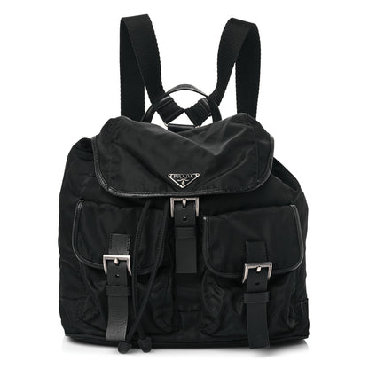 Prada Tessuto Nylon Calfskin Medium Backpack Black 1 of 13