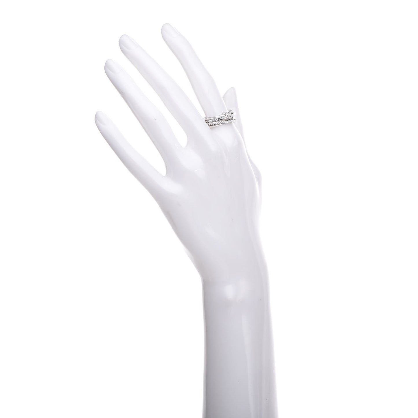 Sterling Silver Diamond X Crossover Ring 53 6.5