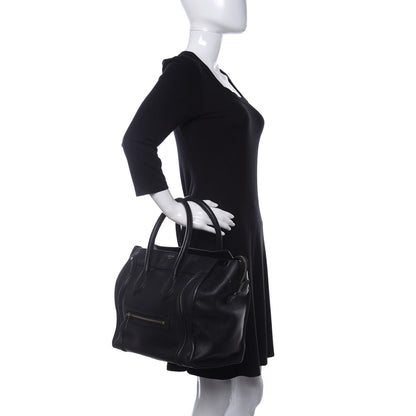 Celine Smooth Calfskin Medium Phantom Luggage Black 2 of 9