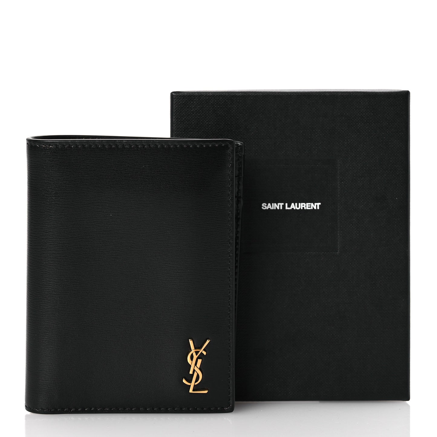 Calfskin Techno Credit Card Wallet Black