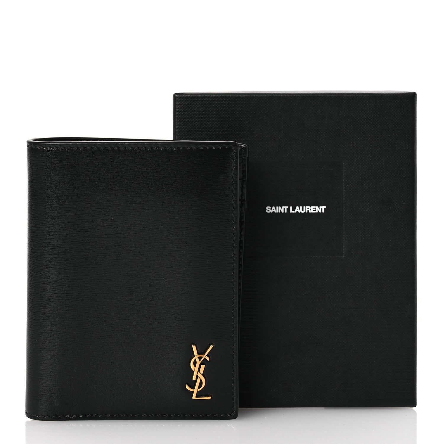 Saint Laurent Calfskin Techno Credit Card Wallet Black 12 of 12