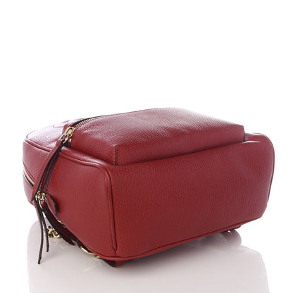 Gucci Pebbled Calfskin Soho Chain Backpack Hibiscus Red 3 of 8