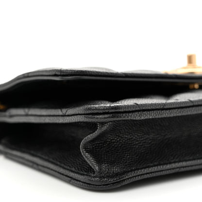 Chanel Caviar Quilted Camellia Wallet On Chain WOC Black 10 of 12