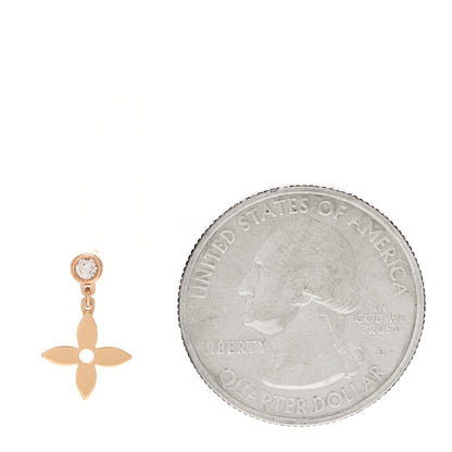 Louis Vuitton 18K Rose Gold Diamond Idylle Blossom Monogram Single Stud Earring 2 of 5