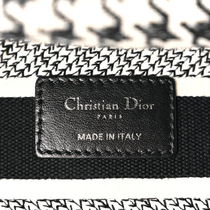 Christian Dior Canvas Houndstooth Embroidered Medium Lady D-Lite Black White 5 of 8