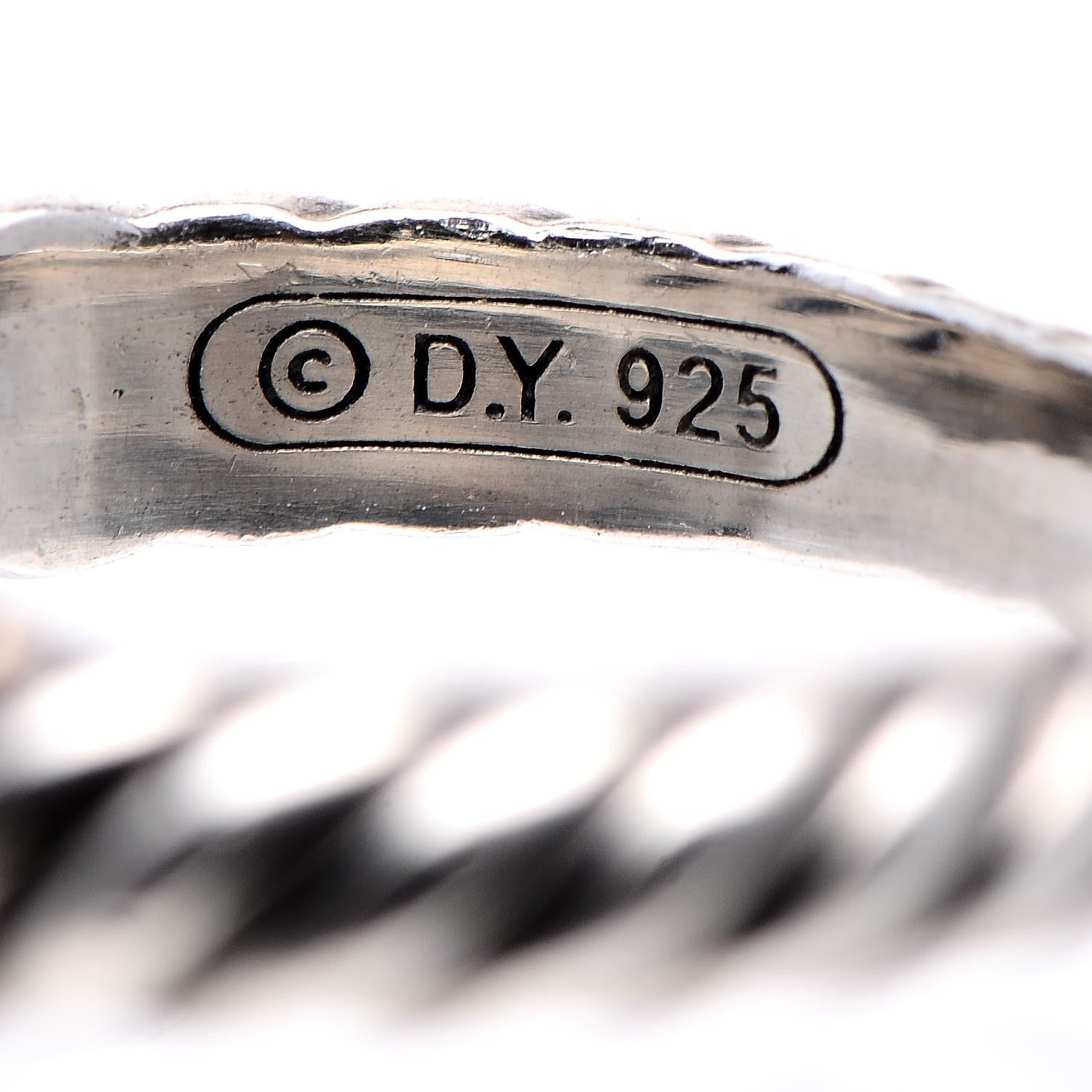 David Yurman Sterling Silver Black Diamond Cable Candy Ring 49.3 5 6 of 6