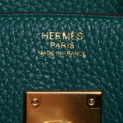 Hermes Taurillon Clemence Birkin 30 Malachite 10 of 19