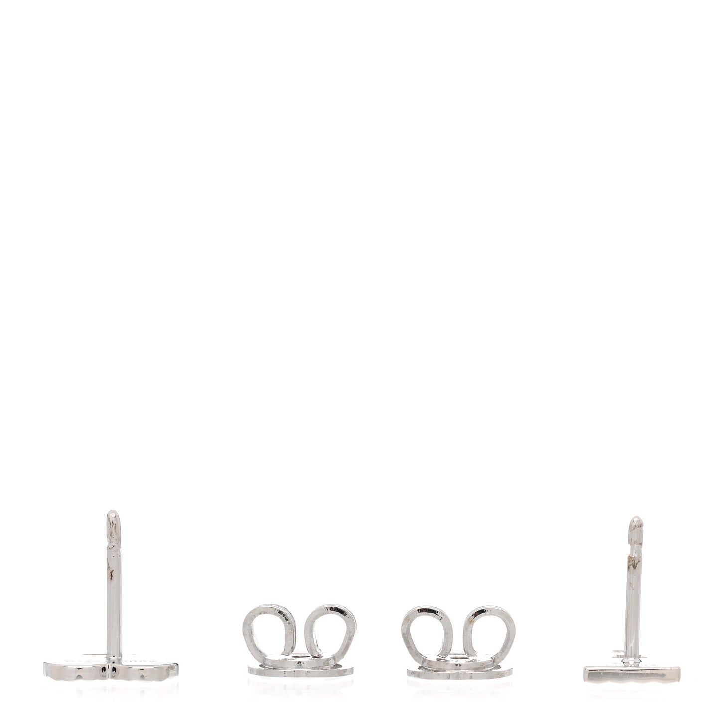 18K White Gold Diamond Icon Asymmetric Stud Earrings