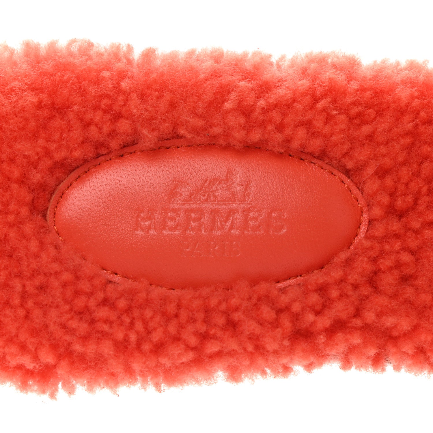 Hermes Woolskin Oran Sandals 37 Orange 6 of 10