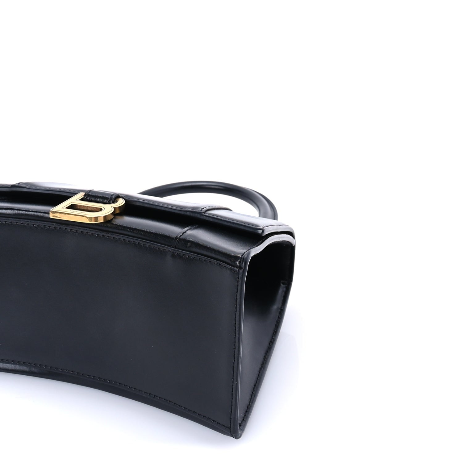 Balenciaga Shiny Box Calfskin Small Hourglass Top Handle Bag  Black 7 of 7