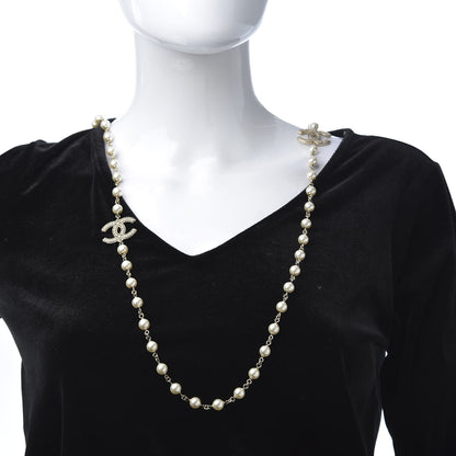 Chanel Graduated Pearl CC Long Necklace Light Gold 2 of 4