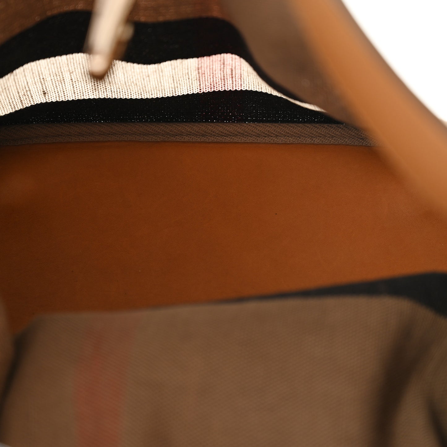 Grainy Calfskin Canvas Mega Check Medium Ashby Tassel Hobo Saddle Brown