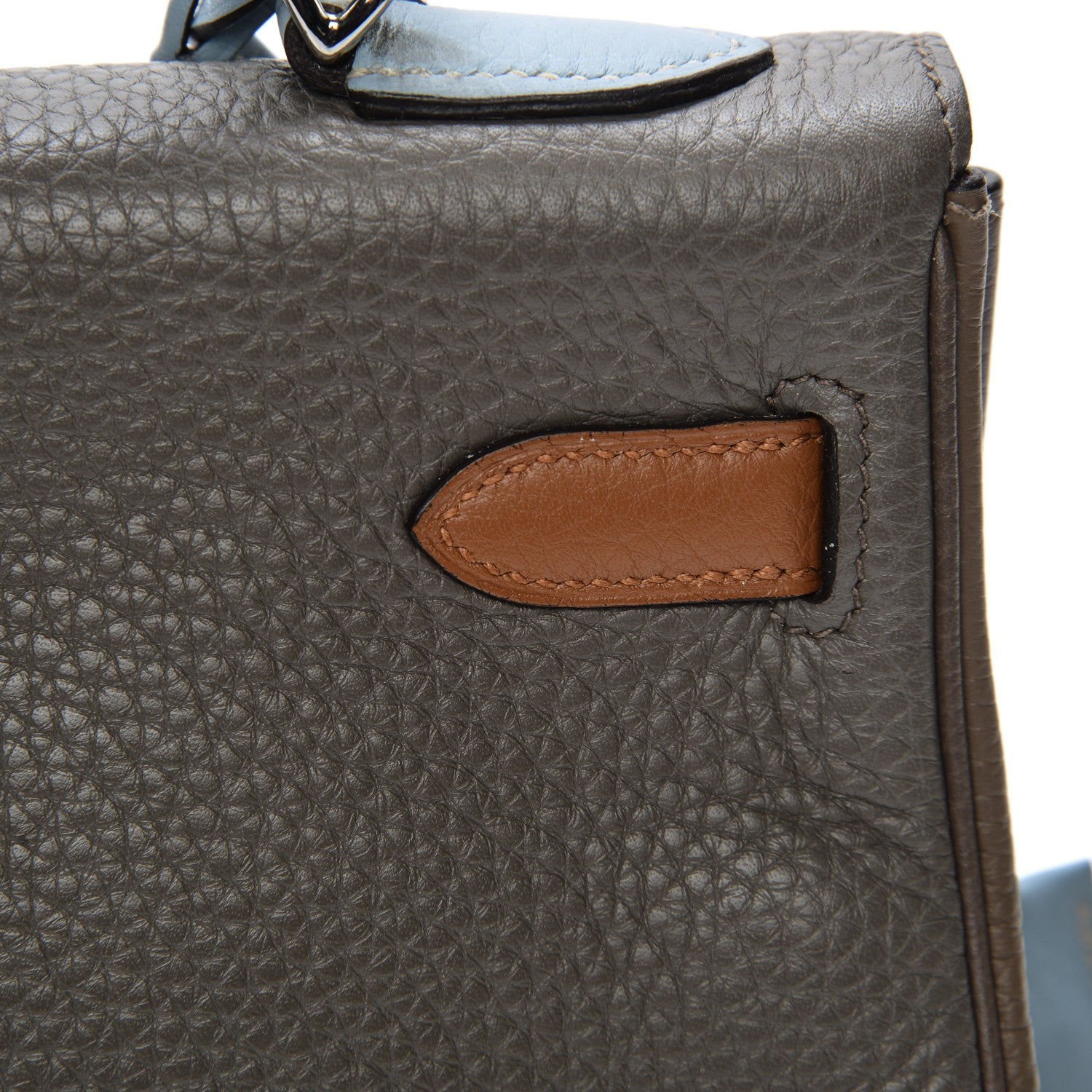 Hermes Taurillon Clemence Arlequin Kelly Retourne 32 Ultraviolet Etain 8 of 30