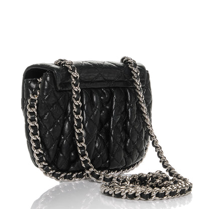 Chanel Washed Lambskin Quilted Mini Chain Around Flap Black 3 of 7