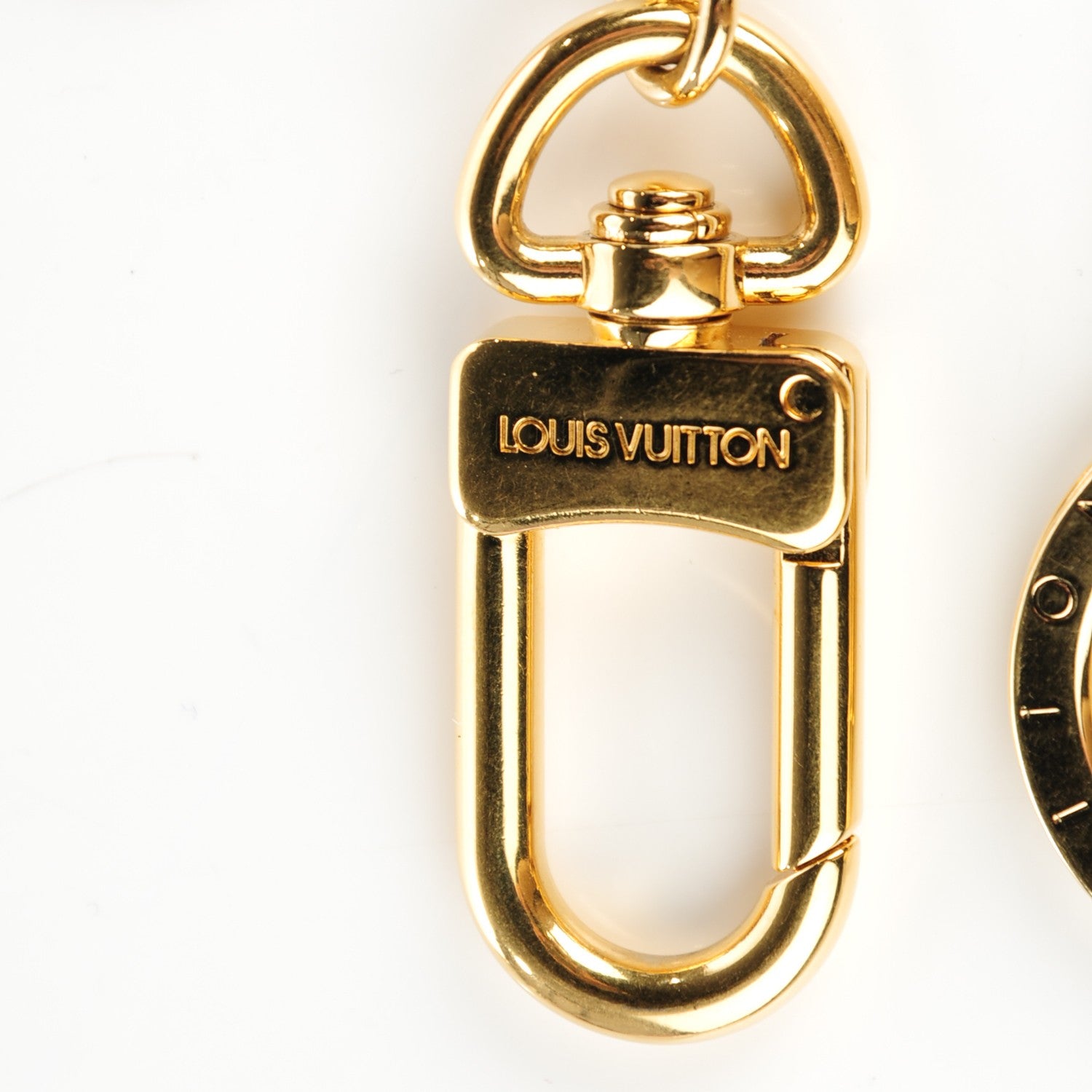 Louis Vuitton Metal Pochette Extender Key Ring Chain Gold 3 of 5