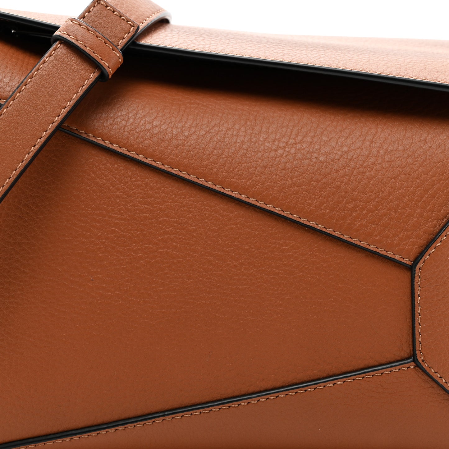 Calfskin Small Puzzle Edge Bag Tan