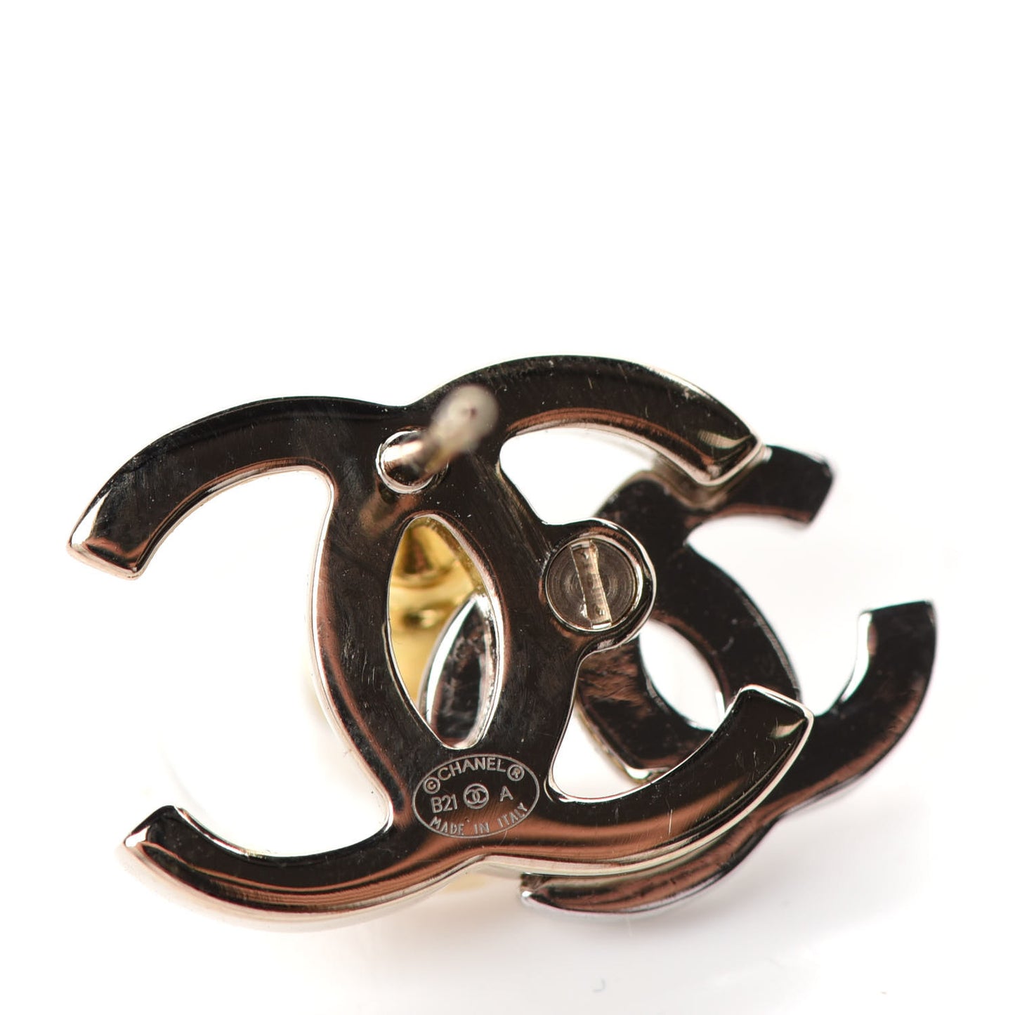 Crystal Double CC Earrings Gold Silver