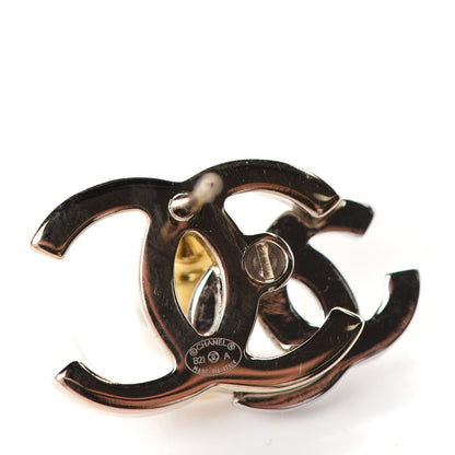 Chanel Crystal Double CC Earrings Gold Silver 4 of 4