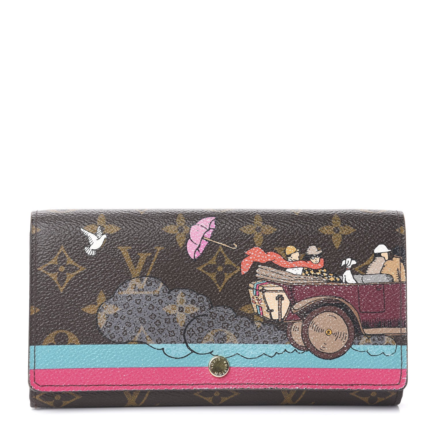 Louis Vuitton Monogram 2015 Christmas Animation Sarah Wallet Hibiscus 1 of 5