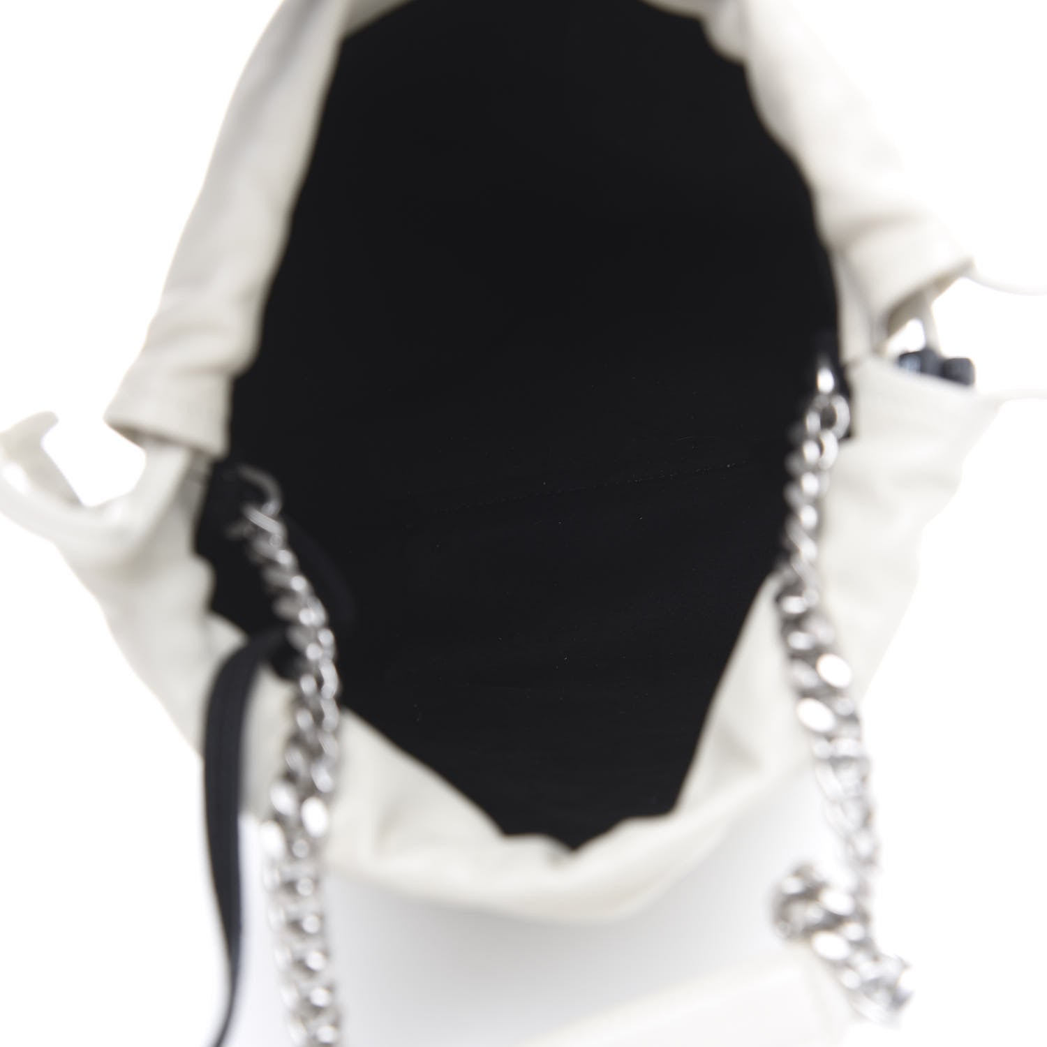 Saint Laurent Lambskin Small Teddy Bucket Bag White 4 of 7