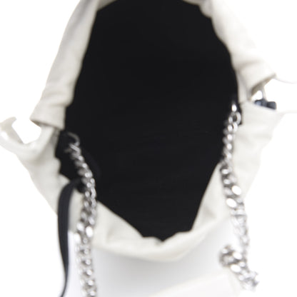 Saint Laurent Lambskin Small Teddy Bucket Bag White 4 of 7