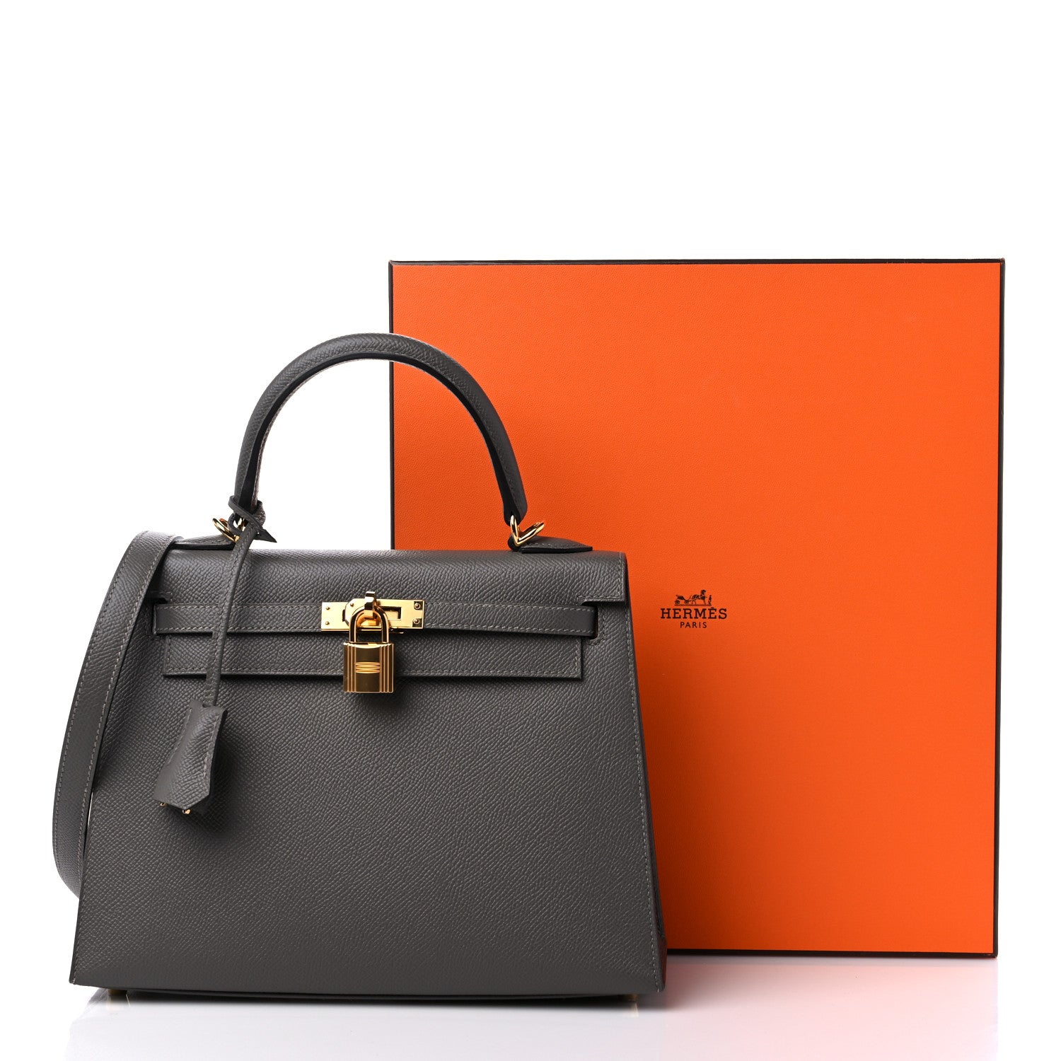 Hermes Epsom Kelly Sellier 25 Gris Meyer 10 of 10