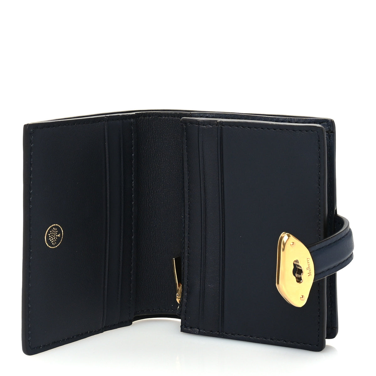 Mulberry High Gloss Leather Lana Compact Wallet Night Sky 6 of 7