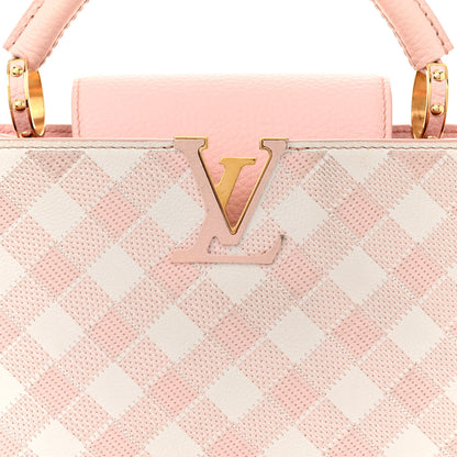 Louis Vuitton Taurillon Embroidered Vichy Capucines BB Light Pink 7 of 16