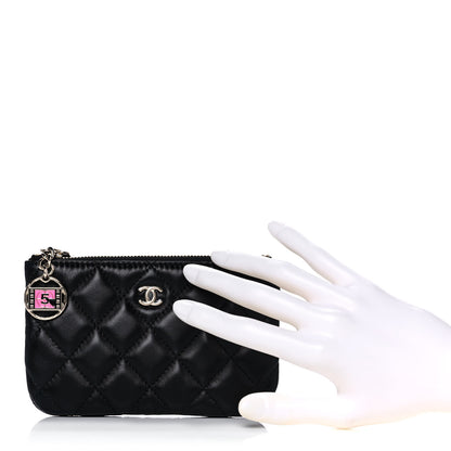 Chanel Lambskin Quilted Small No. 5 Cosmetic Case Black 2 of 11