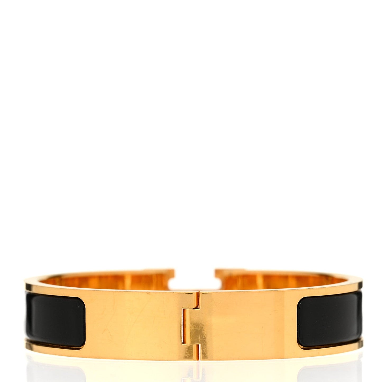Enamel Narrow Clic Clac H Bracelet PM Black