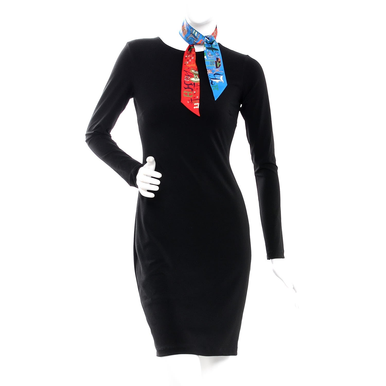 Hermes Silk 1001 H Twilly Scarf Rouge Bleu Vert 2 of 4