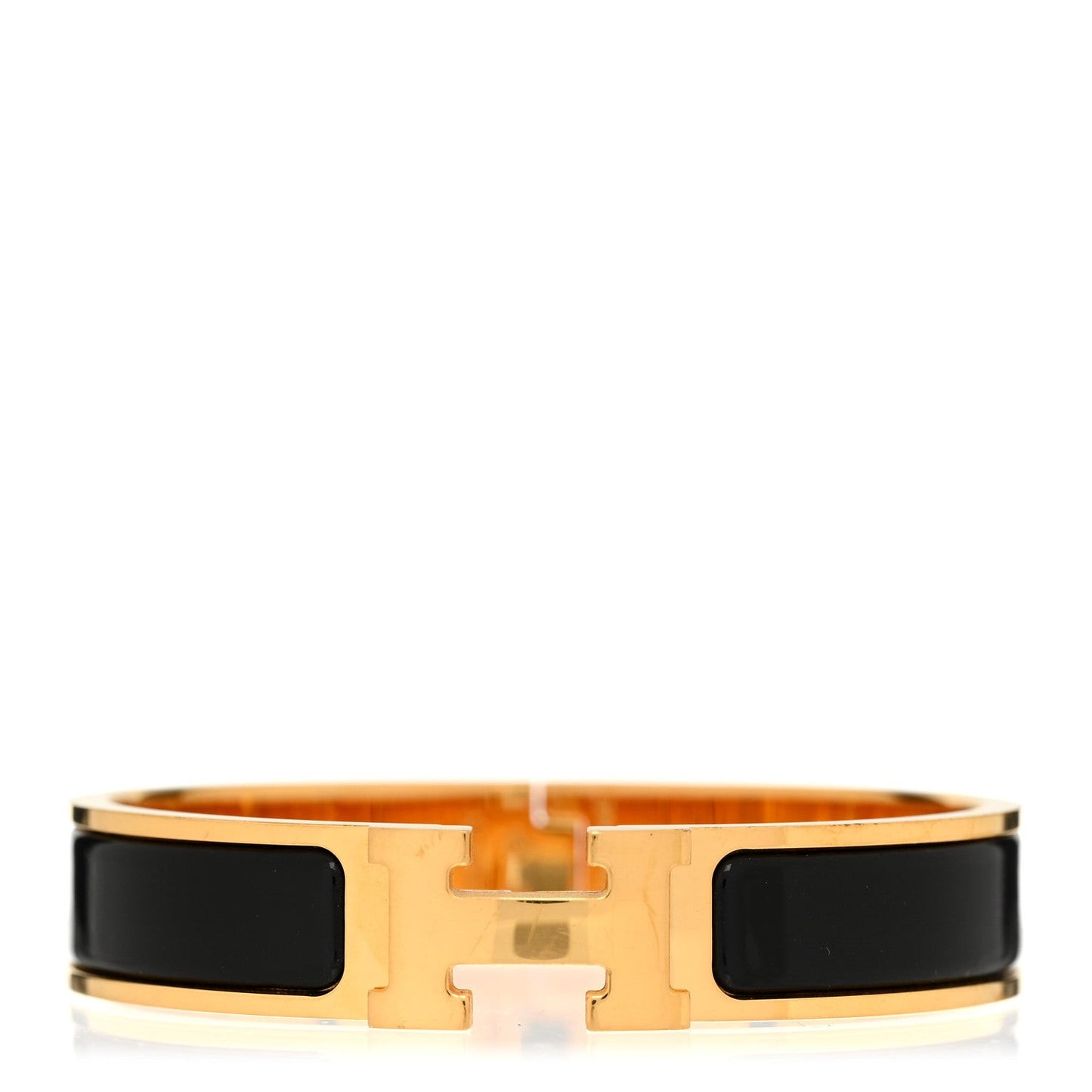 Enamel Narrow Clic Clac H Bracelet PM Black