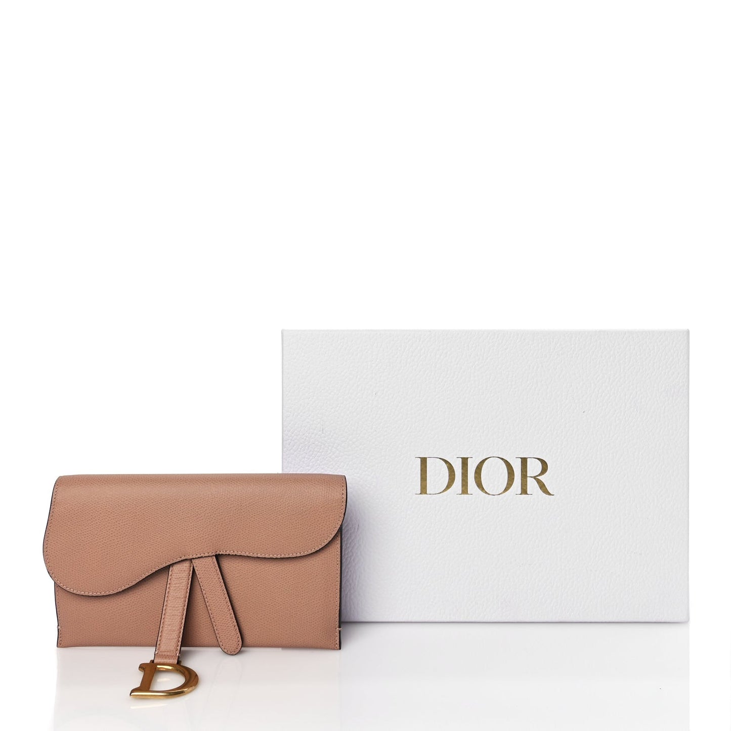 Grained Calfskin Saddle Clutch Fard