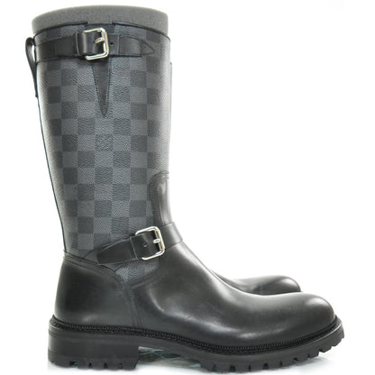 Louis Vuitton Damier Graphite Edgy Biker Boots 8.5 5 of 9