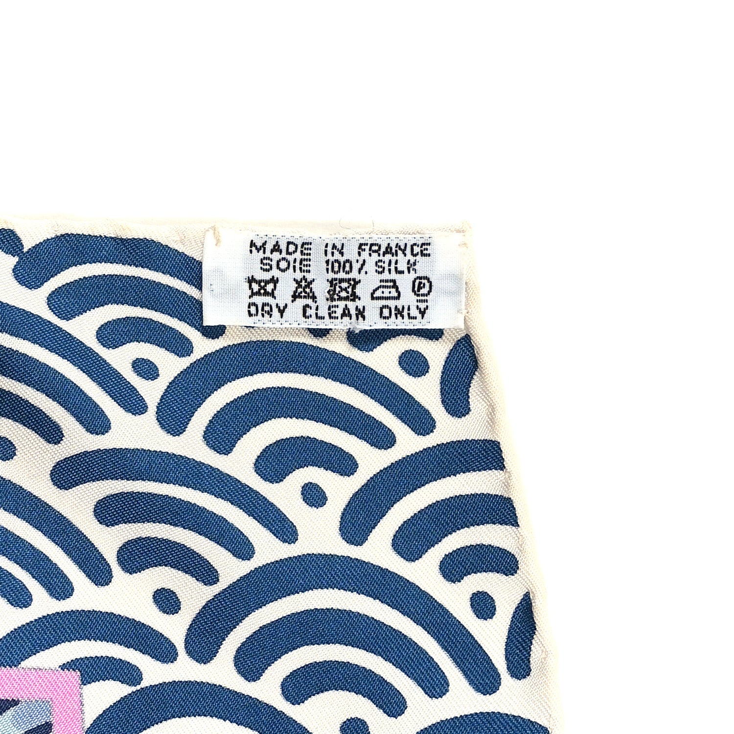 Hermes Silk Bateau Fleuri Scarf 90 Bleu Rose White 3 of 3