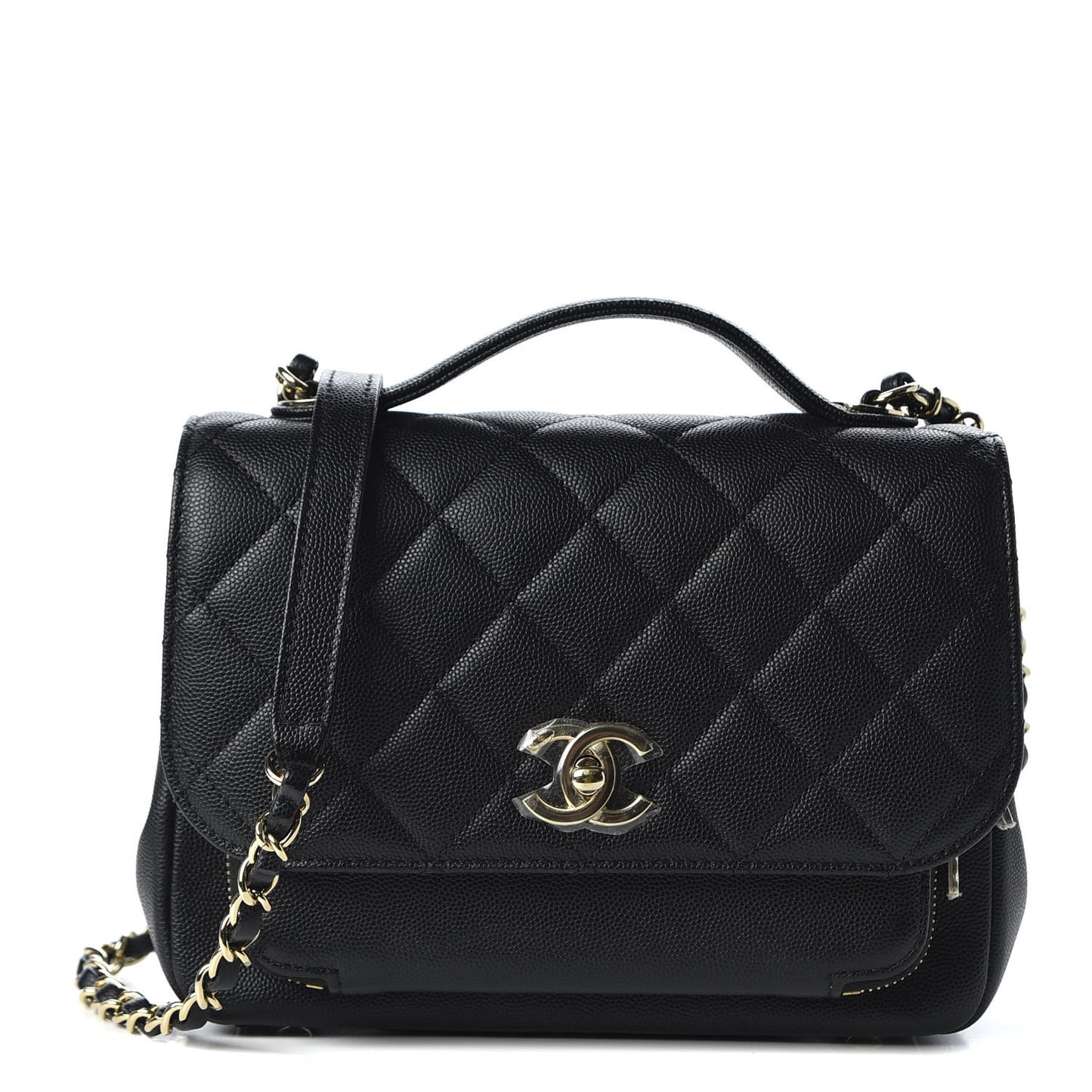 Caviar Quilted Medium Business Affinity Flap Black