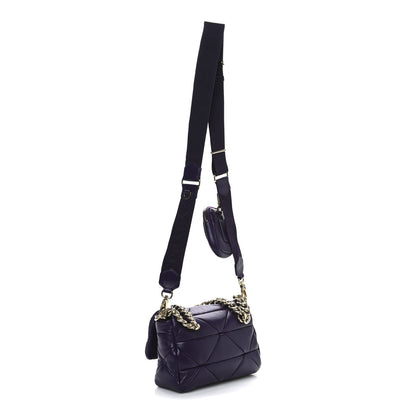 Prada Nappa Re-Nylon Triangle Quilted Patchwork System Flap Shoulder Bag Viola 3 of 7