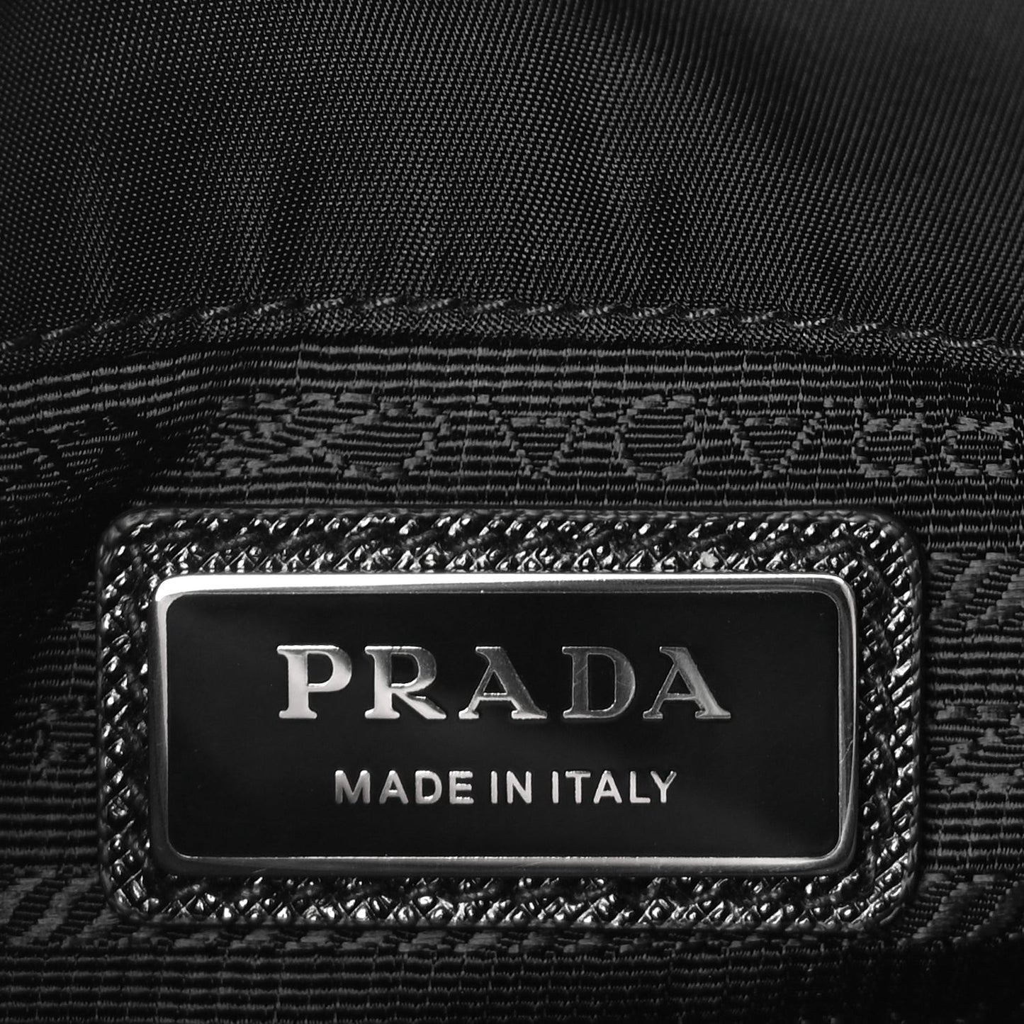 Re-Nylon Saffiano Mini Pocket Single Snap Buckle Messenger Bag Black
