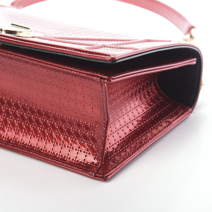 Christian Dior Metallic Patent Micro-Cannage Medium Diorama Flap Bag Red 8 of 8