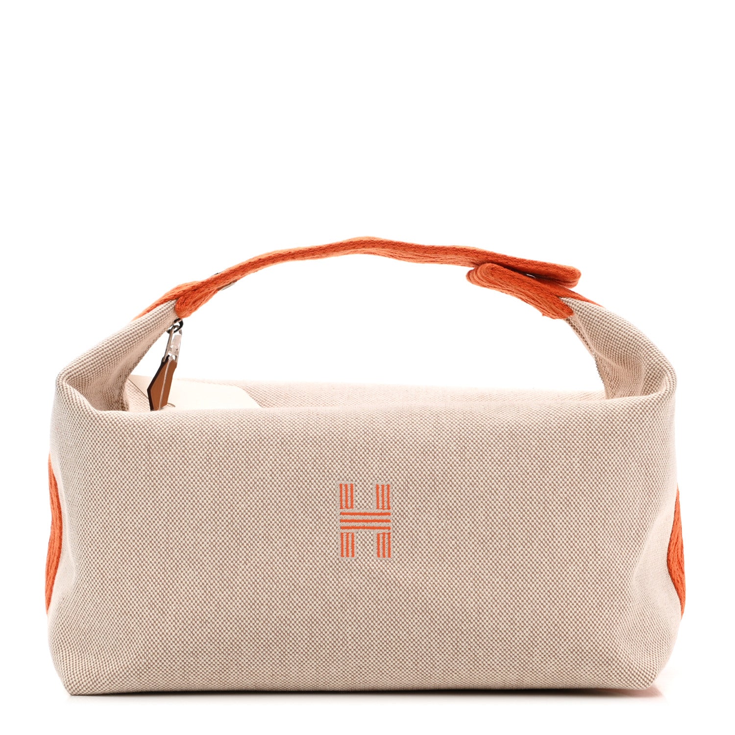 Hermes Canvas Large Bride-A-Brac Pouch Natural Orange 1 of 8