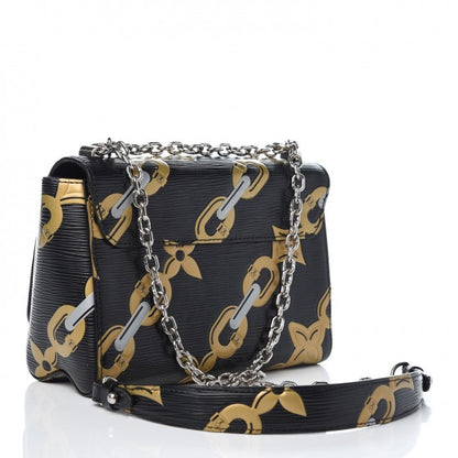 Louis Vuitton Epi Chain Flower Twist Shoulder Bag MM Black 3 of 10