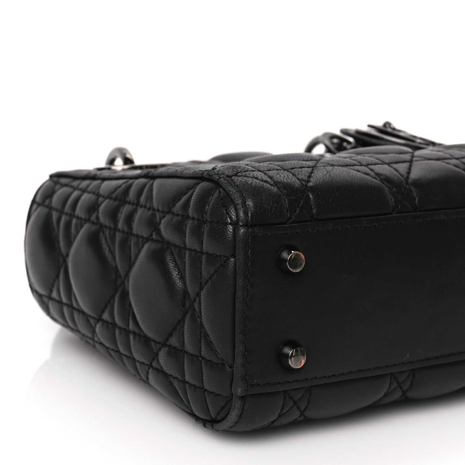 Christian Dior Lambskin Cannage Mini Lady Dior Black 7 of 8