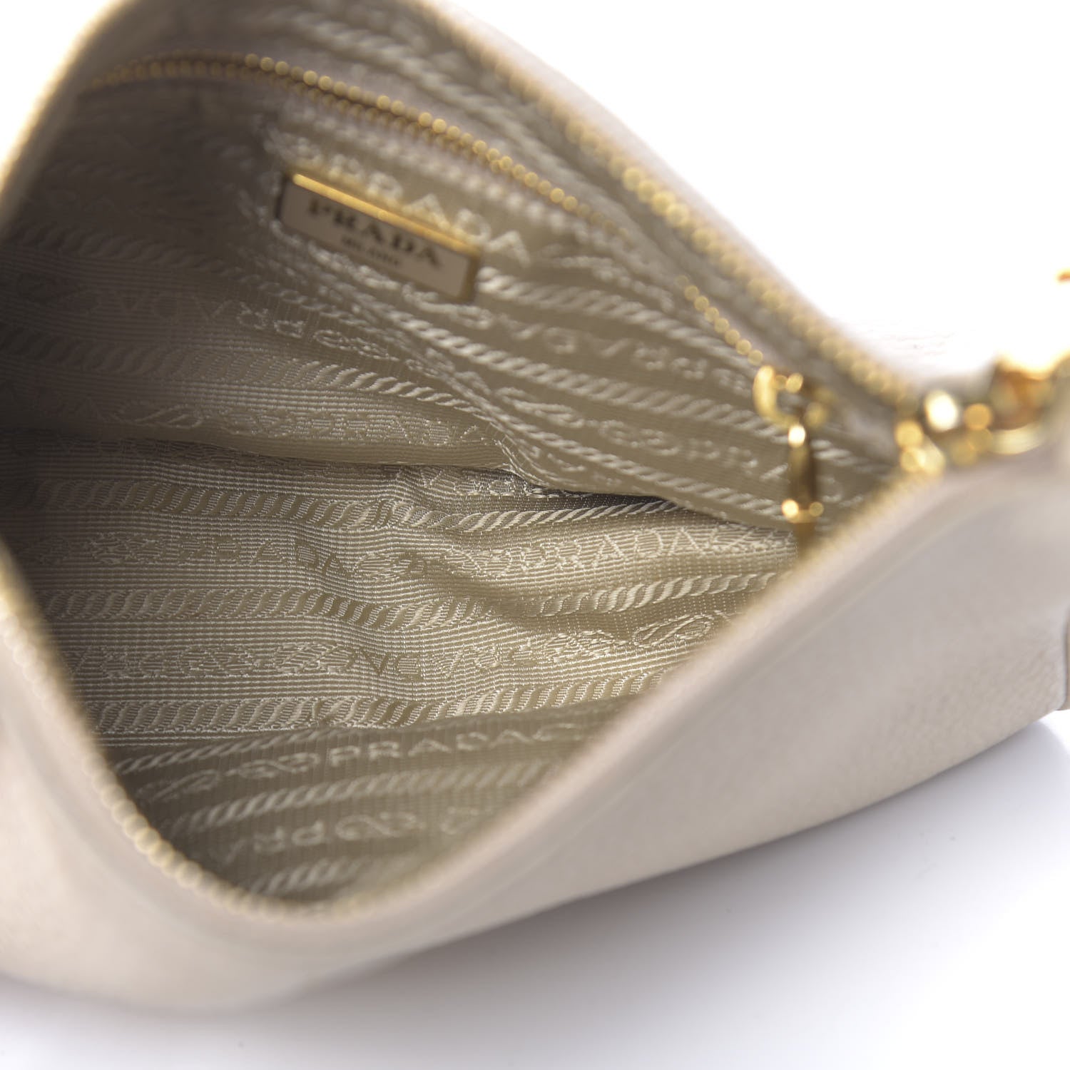 Prada Vitello Daino Pochette Bag Talco 5 of 13