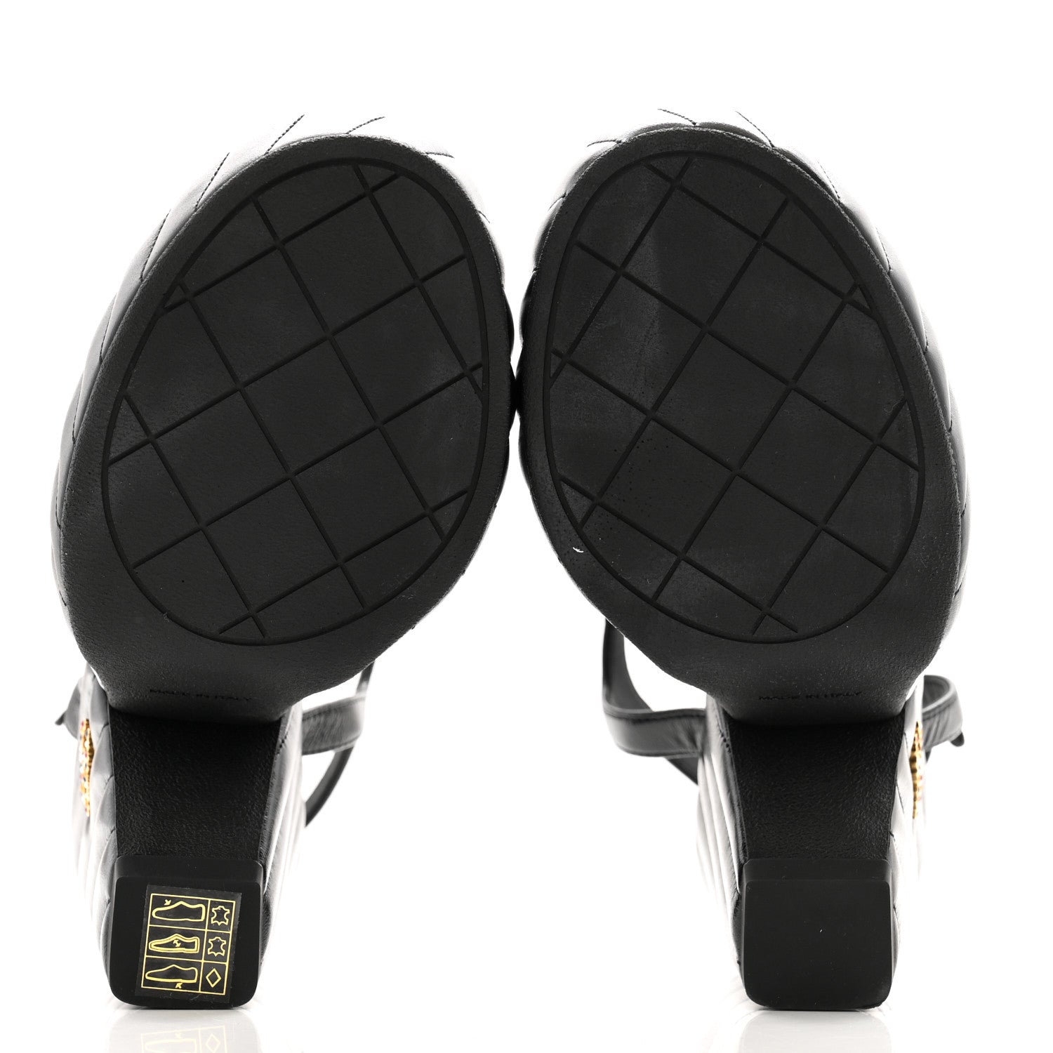 Chanel Shiny Lambskin Quilted Platform Sandals 39 Black 6 of 12