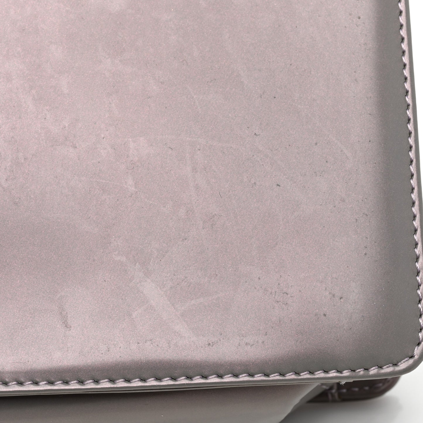 Glazed Calfskin Large Boy Flap Grey