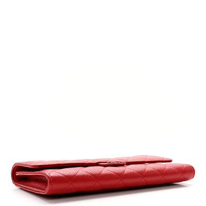 Chanel Caviar Quilted Travel Wallet Red 4 of 11