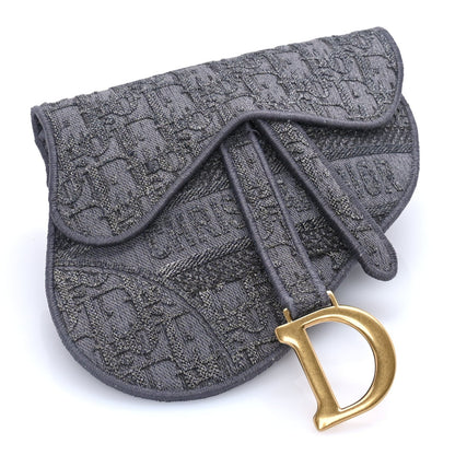 Christian Dior Oblique Embroidered Saddle Belt Pouch  Grey 3 of 7