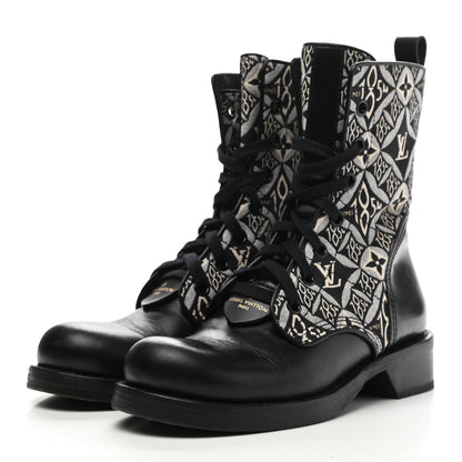 Louis Vuitton Jacquard Calfskin Since 1854 Metropolis Flat Ranger Boot 38.5 Gray 3 of 11