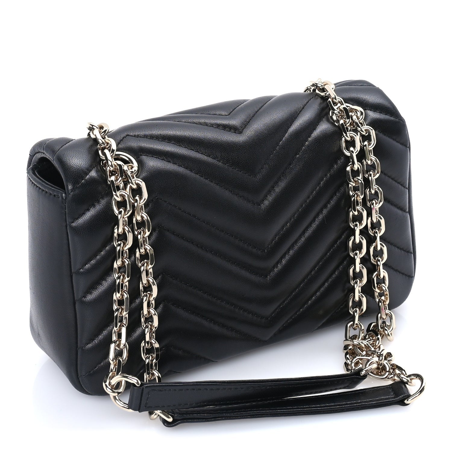 Gucci Lambskin Matelasse Small GG Marmont Shoulder Bag Black 2 of 8