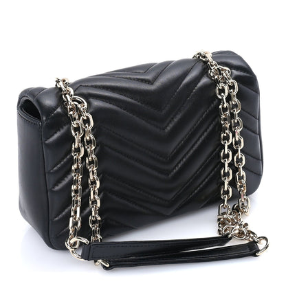 Gucci Lambskin Matelasse Small GG Marmont Shoulder Bag Black 2 of 8